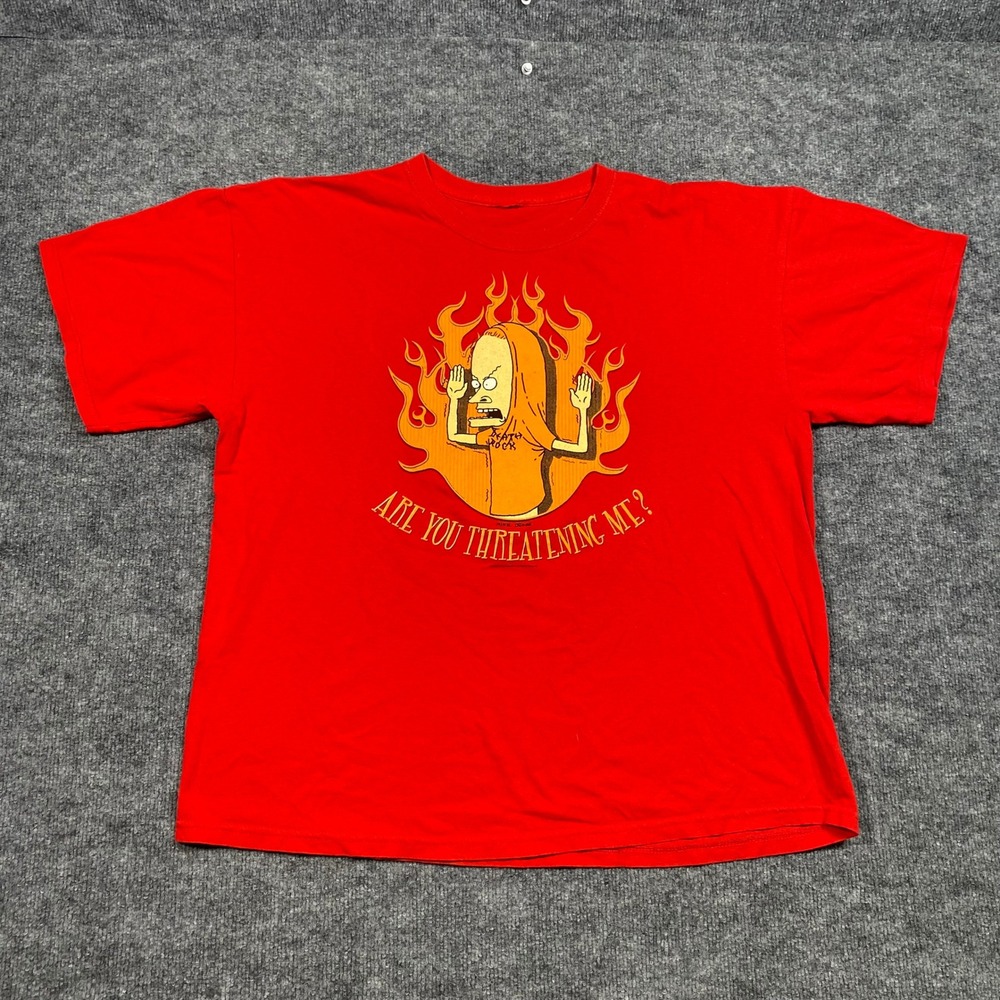 Vintage 2004 Beavis and Butt-Head Cornholio Red Graphic T-Shirt Mens XL 23x27